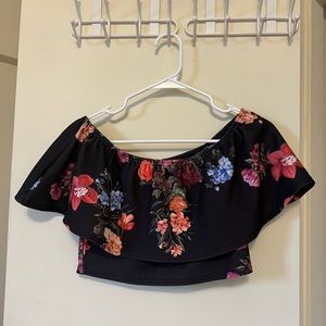 Floral off-shoulder crop top